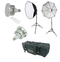 28in Octo 2 Softbox Kit- 2 85W LEDs w/Bag, 2-6 ft Stands