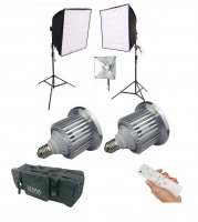 20in Square 2 Softbox Kit- 2 105W LEDs, 6 ft Stands w/Bag