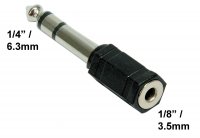 Sync Cord Adapter 1/8" (3.5mm) Mini Pin to 1/4" (6.3mm) Phono