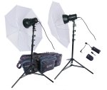 400W/S Monolight Kit w/Umbrellas, Stands, Bag, WFT