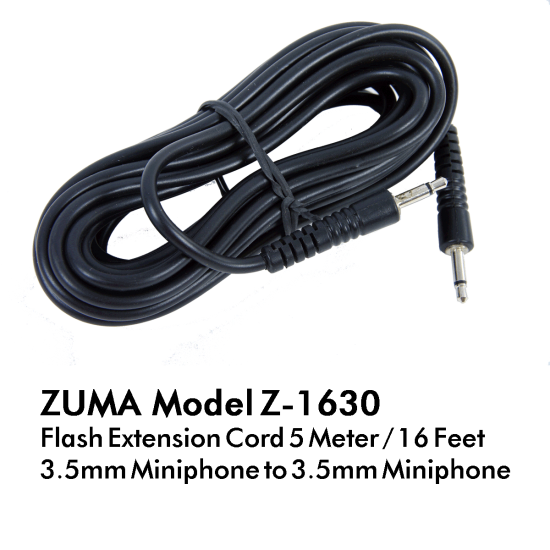 Flash Ext Cord 5 Mtr / 16 ft 3.5mm to 3.5mm Miniphone - Click Image to Close